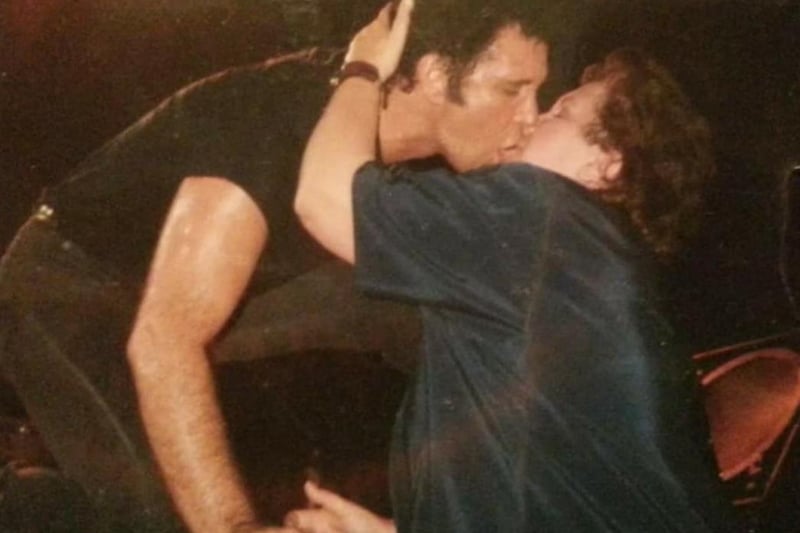 Pat Brogan sent in this snap of her kissing Tom Jones.