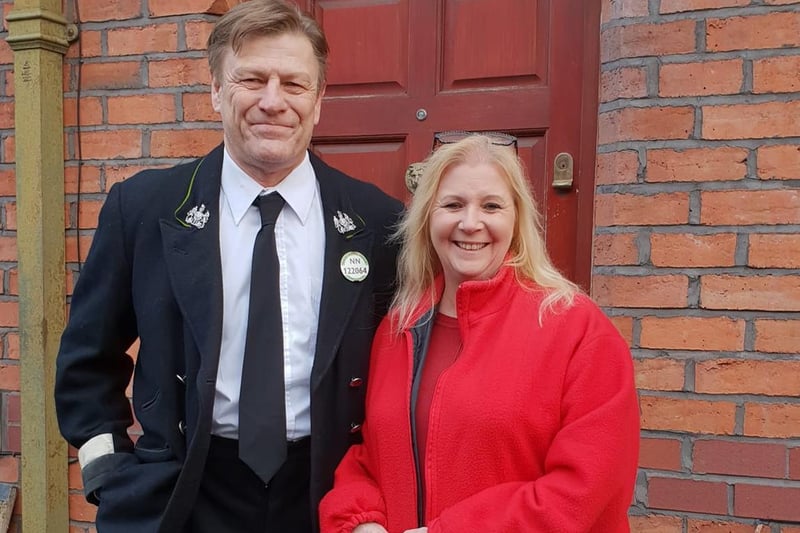 Anne Hall met actor Sean Bean while he was filming World On Fire, drama, on Kendal Street, Wigan.