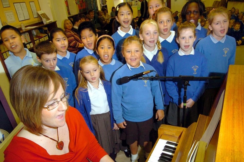 November 2006 and pictured are some of the pupils from St Joseph's RC Primary School,who were taking part in the recording of a Christmas CD.