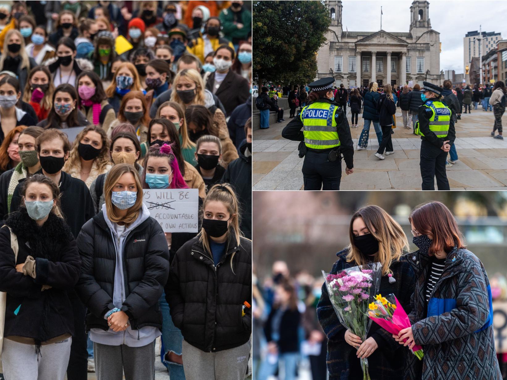 Protesters and vigil attendees gathered to remember Sarah Everard and also made speeches about women's safety on Monday