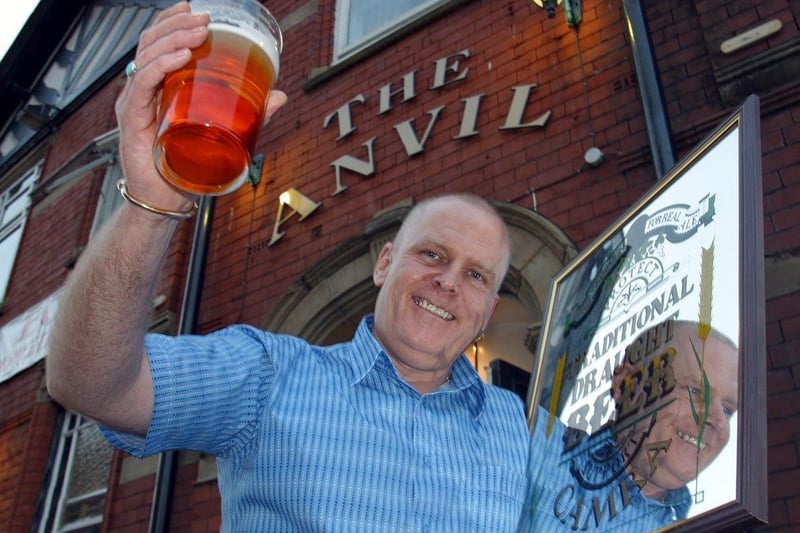 Ian Thorpe, landlord of The Anvil on Dorning Street in Wigan, winner of Alan Ball Award - Pub of the Year 2002, awarded by CAMRA - The Campaign for Real Ale.
