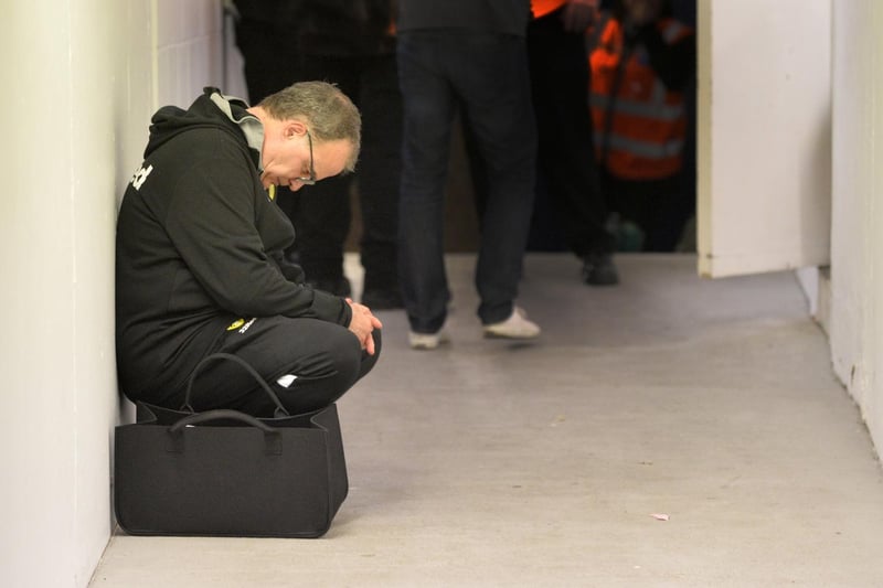 QPR had lost seven in a row but defeated the Whites thanks to Luke Freeman's strike that prevented Leeds from going into the top two and Bielsa's pain, above, was obvious. A huge blow in the promotion race. Picture by Bruce Rollinson.