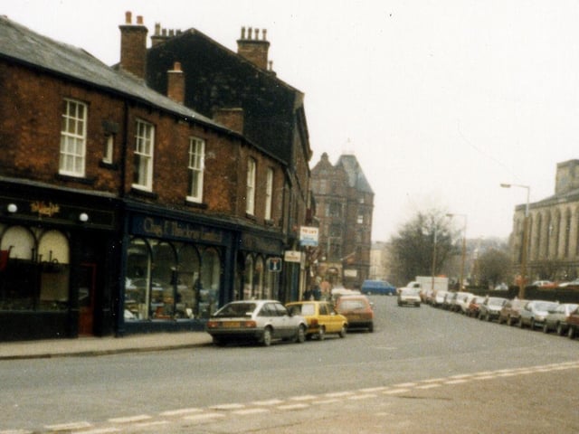 Great George Street seen from the junction with Portland Street. St. George's Church is on the right.