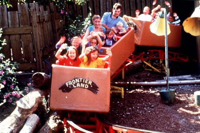 This lively group are taking a ride on the American Coaster in 1997
