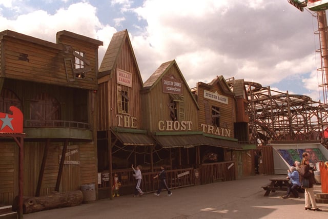 The Ghost Train is a popular addition to any theme park, and pictured above it Frontierland's wild west version