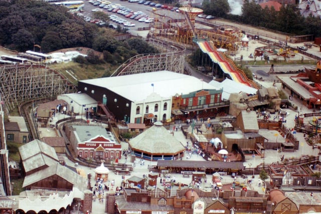 This aerial view of the Frontierland was taken in the 90s