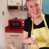 Karen busy in the kitchen