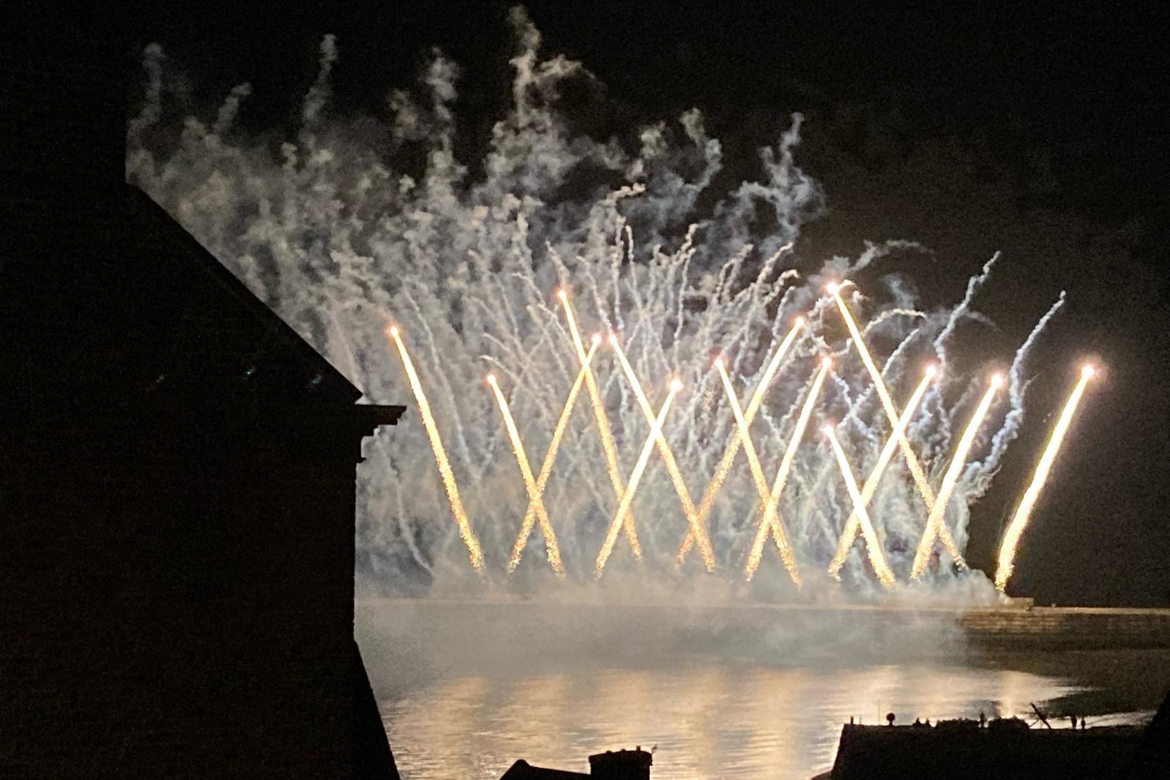 The harbour is spectacularly lit up. Picture by Hannah Chesterman.