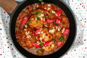 Karen's chicken, parsnip and rhubarb dish