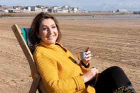 Jane McDonald on Bridlington beach in the third episode of My Yorkshire on Channel 5 on Sunday March 6 at 9pm