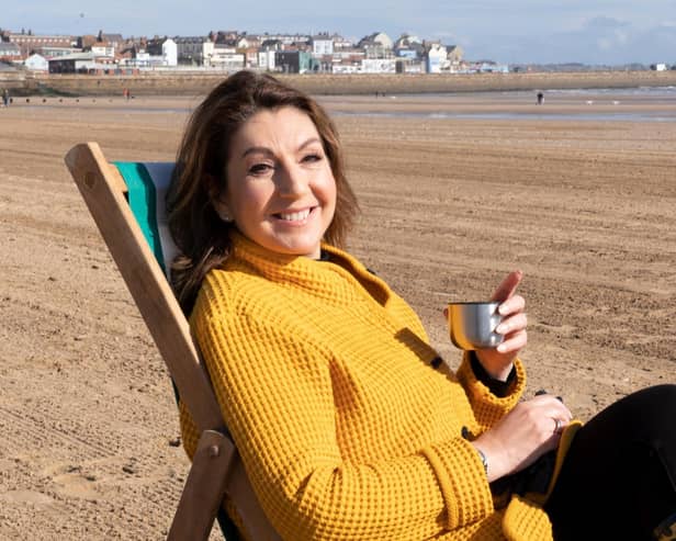 Jane McDonald on Bridlington beach in the third episode of My Yorkshire on Channel 5 on Sunday March 6 at 9pm