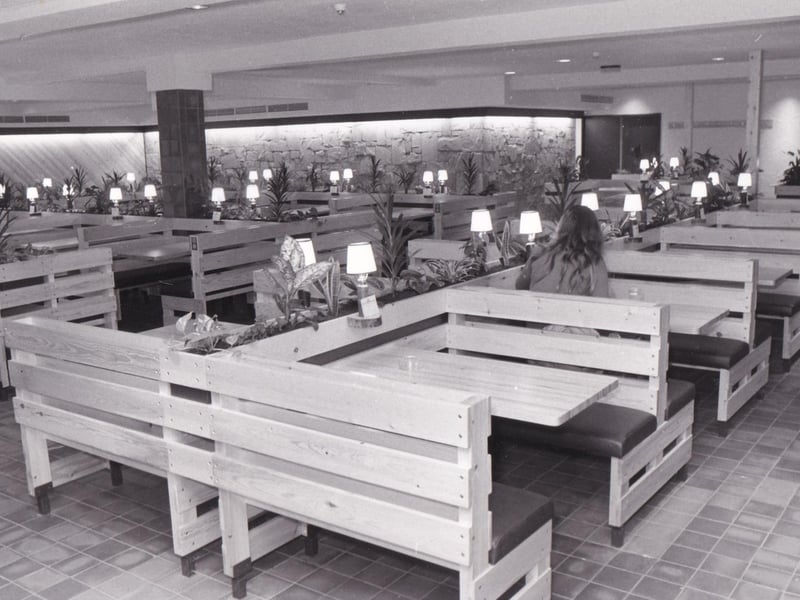 The Farmhouse serve yourself restaurant in the city centre boasted spacious seating for diners. It is pictured in May 1i981.
