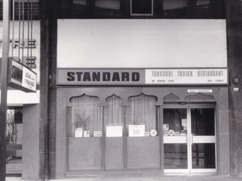 Tandoori Indian restaurant Standard on Merrion Way was open all hours in October 1983. It opened every evening from 6pm until midnight, plus lunchtimes on weekdays and noon to midnight on Saturdays.