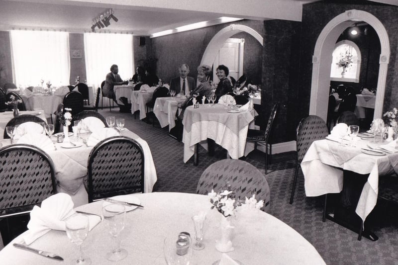 Inside L'Escargot restaurant on Shaw Lane at Headingley in March 1989.