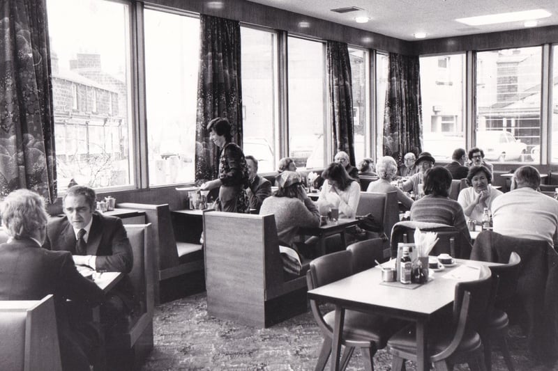 Inside Bryan's fish and chip restaurant in Headingley in February 1980.