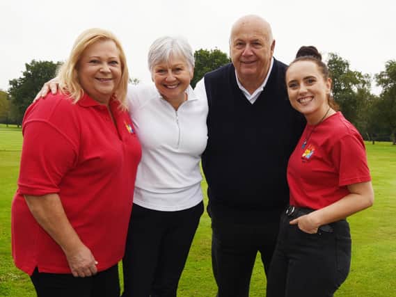 Event organisers, Sharon McLaren, left, and Charlotte Hindley, right, from Wigan Youth Zone, pictured with Jenny Clarke and husband David Clarke, of David Clarke Golf.
