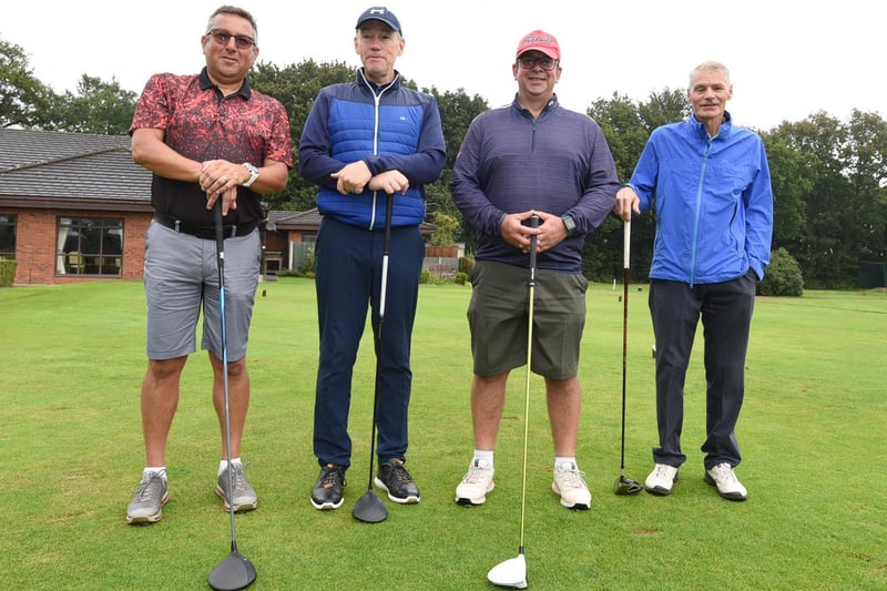 One of the teams on the green, from left, Mike Birchall, Will Murphy, Steven Bate and Stephen Sutcliffe.