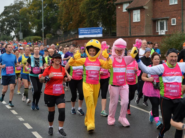 Charity runners in fancy dress took part