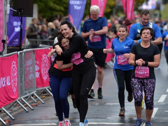 Emotional scenes at the finish line
