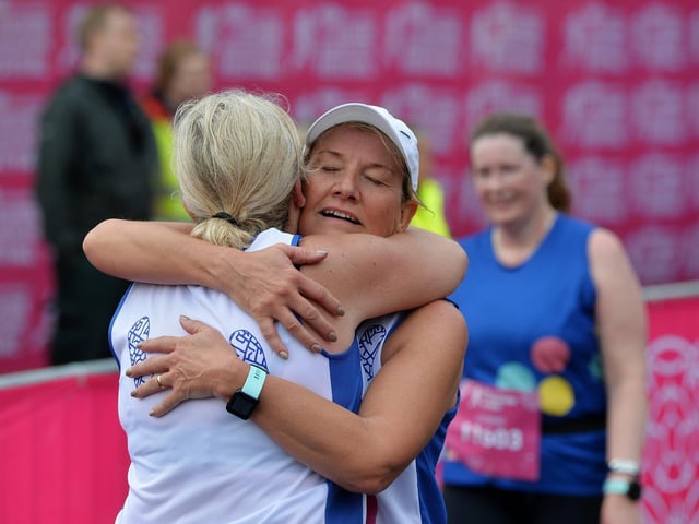 A heartfelt scene at the finish line