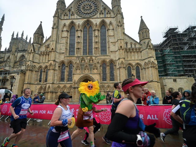 'Sunfower runner' Dr Tim Laycock of Pocklington is fundraising for St Leonard's Hospice
