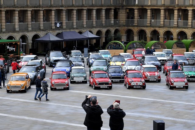 People flocked to see the cars parked up at The Piece Hall