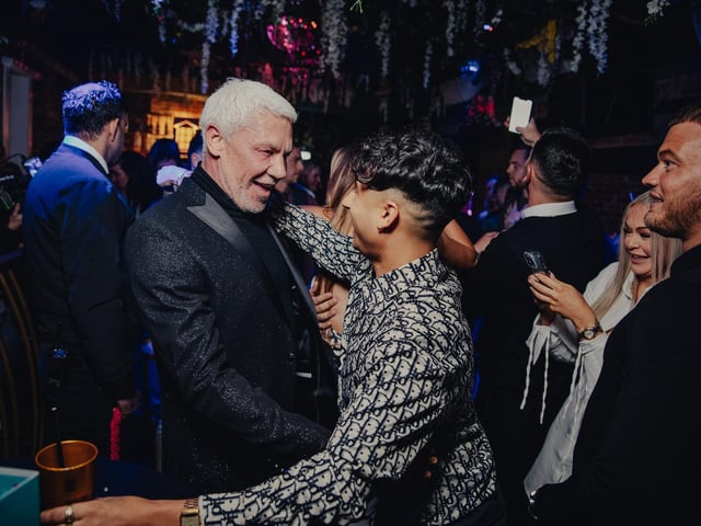 Karim is reunited with business tycoon turned reality star Wayne Linekar