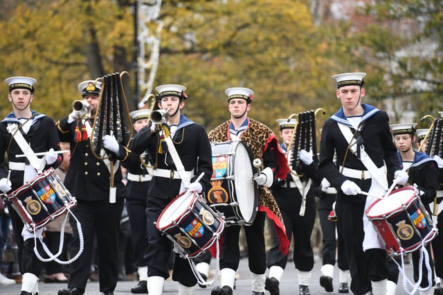 14th November 2021
Service of Remembrance at the War Memorial, Harrogate.
Pictured the Harrogate Sea Cadets on parade at the War Memorial.
Picture Gerard Binks