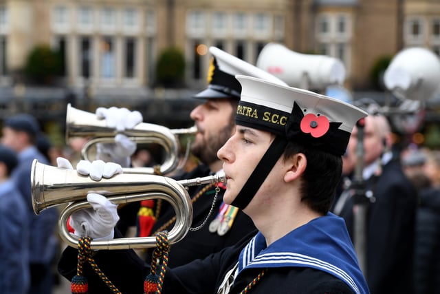 14th November 2021
Service of Remembrance at the War Memorial, Harrogate.
Pictured playing the last post at the War Memorial.
Picture Gerard Binks