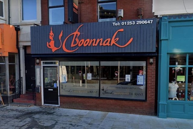 Boonnak Thai Restaurant, 60 Topping Street, Blackpool FY1 3AQ
