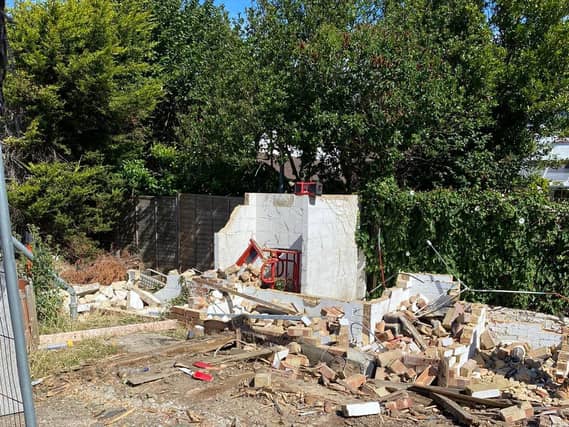 Work is progressing well on the replacement of Woodside Road's old toilet block, in the north-east corner of the ground, and its floodlights