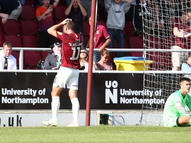Sorry, Andy, but this was a shocker! Four yards out, the goal gaping, 1-1... and he poked wide of the post. A few minutes later Macclesfield won it up the other end - https://twitter.com/questtv/status/1162806251295825920?lang=en