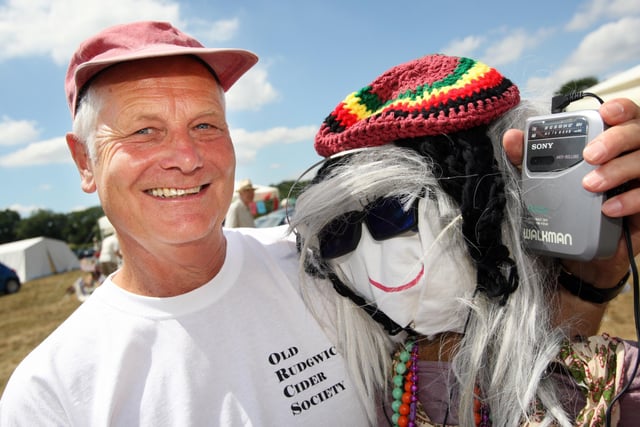 HOR 100710  Ellens Green and Rudgwick Gardening Association summer show. David Bowen with his reggae themed scarecrow  -photo by steve cobb