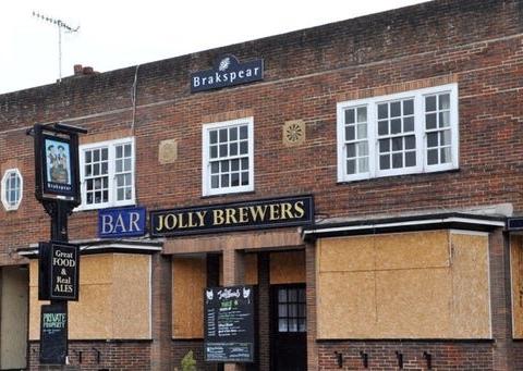 The old Jolly Brewers pub stood in Clifton Road, Worthing