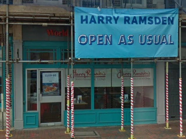 Harry Ramsdens is situated opposite Eastbourne Pier on Terminus Road. and has been described as 'great fish and chips by the seaside'. SUS-200724-094218001