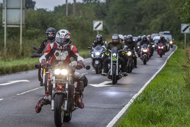Dozens of bikers rode around South Northamptonshire and past RAF Croughton in honour of Harry Dunn