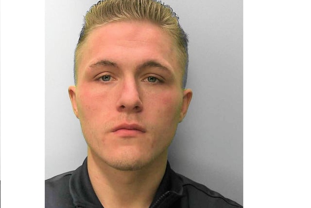 Cameron Skilton, 22, of London Road in Bexhill, was jailed for eight years on August 6 on charges relating to two separate incidents. He pleaded guilty to the robbery of a man in his car in Bexhill on August 18, 2018, as well as criminal damage and possession of an offensive weapon in a public place. He was also convicted of assault and theft after an attack on a man in Holliers Hill, Bexhill, on May 31, 2020. Along with Reece Ripley, who also appears in this gallery, and an unnamed 15-year-old, Skilton attacked the man and stole his headphones and £250 cash. All three were caught less than an hour later. He was sentenced to two years and four months in jail, to run concurrently with the eight-year sentence for the 2018 robbery. SUS-200109-142333001