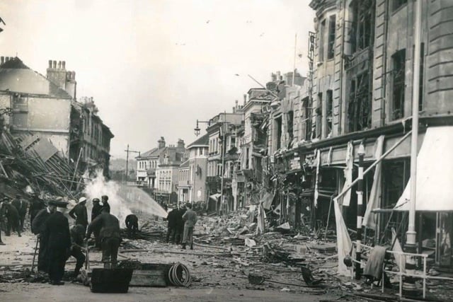 Terminus Road after a bombing raid
