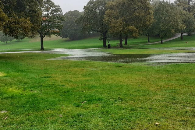 Gadebridge Park was hit by hard the rain