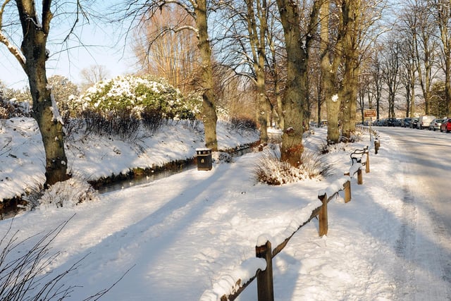 A snowy Mill Road in Arundel