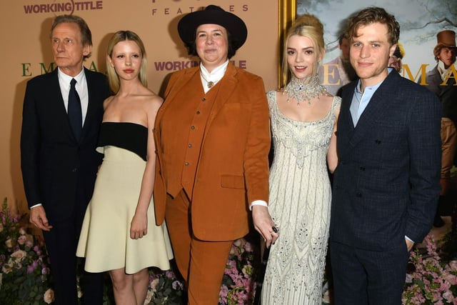 The most recent film in this list, Jane Austen's adaption of Emma was partly filmed at Firle Place to depict Emma's home, Hartfield. Pictured: Bill Nighy, Mia Goth, Autumn de Wilde, Anya Taylor-Joy and Johnny Flynn attend the premiere of Emma.