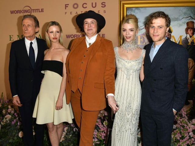 The most recent film in this list, Jane Austen's adaption of Emma was partly filmed at Firle Place to depict Emma's home, Hartfield. Pictured: Bill Nighy, Mia Goth, Autumn de Wilde, Anya Taylor-Joy and Johnny Flynn attend the premiere of Emma.