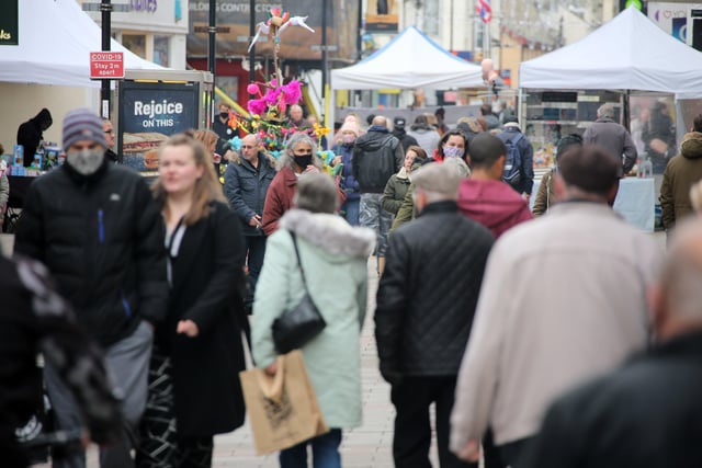 Shoppers visit Worthing town centre after the second national lockdown ended on December 2