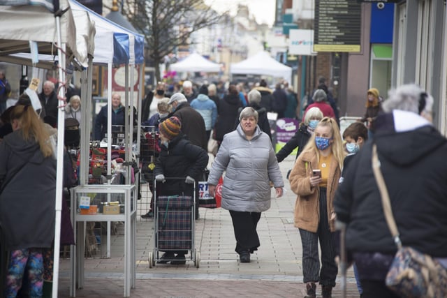 Shoppers visit Worthing town centre after the second national lockdown ended on December 2. Montague Street