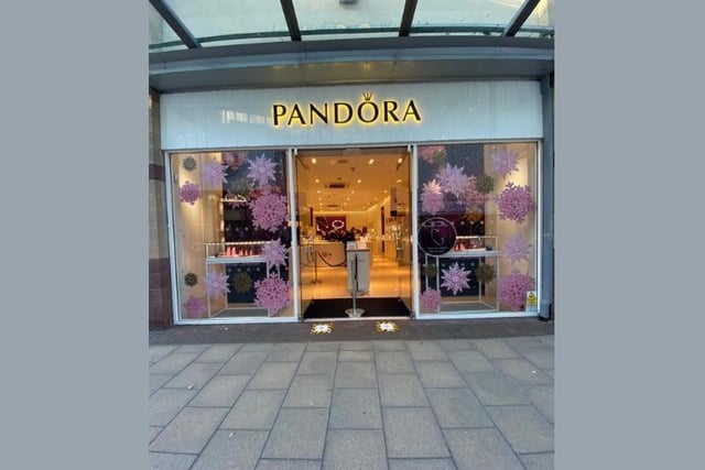 Pandora created a festive display in the shop window