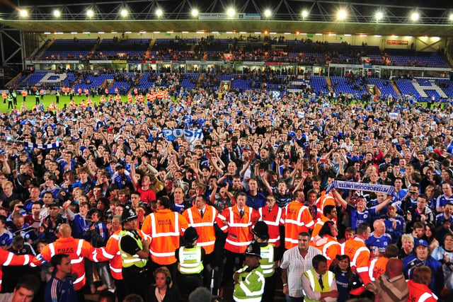 May 2011. The night Posh beat MK Dons 2-0 in the League One play-off semi-finals unfolded in front of one of the all-time great London Road atmospheres. The fans stayed behind to celebrate with their heroes.