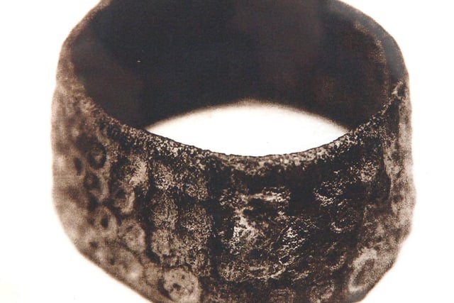 A thimble, one of the St Barnabas House dig finds on display in the exhibition at Worthing Museum and Art Gallery in January 2011