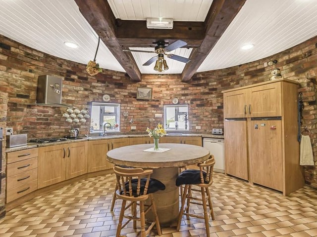 The kitchen/breakfast room is among the rooms based inside the mill.