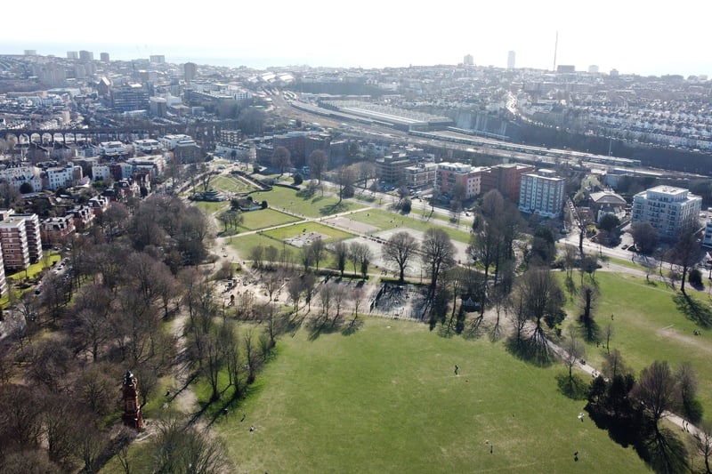 Preston Park with views towards Brighton Railway Station