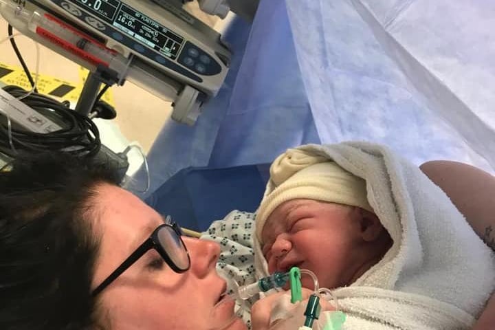 Casey Louise Bradford with baby boy Caylen